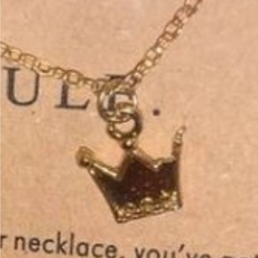 Dogeared Golden You Rule Crown Pendant Necklace Juicy